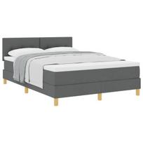 vidaXL Kiemas lova su pagalve Tamsiai pilka 140 x 200 cm audinys
