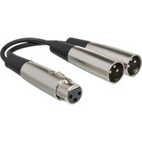Hosa YXM-121 XLR-Female to Dual XLR-Male Y-Cable 0.15m