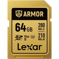 Lexar SDXC ARMOR Gold UHS-II U3, Stainless Steel, IP68 R280/W210 (V60) Memory Card