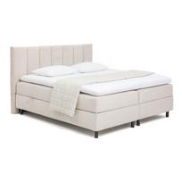 Smėlio spalvos spyruoklinė lova su sandėliavimo vieta 160x200 cm Elva Bold Line – Bonami Selection