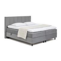 Pilkos spalvos spyruoklinė lova su sandėliavimo vieta 160x200 cm Elva Bold Line – Bonami Selection