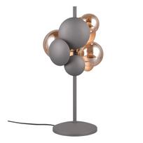 Stalinis šviestuvas pilkos spalvos/auksinės spalvos (aukštis 50 cm) su stiklo gaubtu Bubble – Trio Select