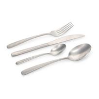 Sidabrinės spalvos stalo įrankiai iš nerūdijančio plieno 16 vnt. 4 žmonėms Aura – Salt&Pepper