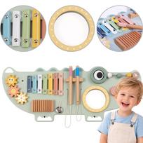 „TOOKY TOY“ medinė manipuliacinė lenta – krokodilas, 3 vnt.