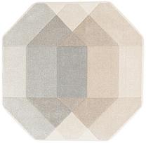 Kilimas vidaus Home4you Dixie Octagon, pilka sp./smėlio sp., 200 cm x 200 cm