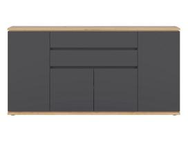 Komoda Yamael, ąžuolo sp./grafito sp., 93 cm x 184 cm x 42 cm