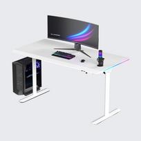 Žaidimų stalas Ultradesk QUEST Baltas, 140 x 70 cm, reguliuojamas aukštis  (72–120 cm)