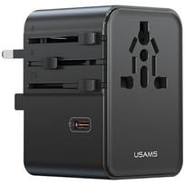 USAMS 70W Travel Adapter (US/AU/EU/UK) - Black