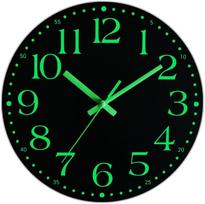 12" švytintis tamsoje laikrodis, baterijomis, tylus, miegamajam, virtuvei ir biurui
