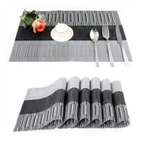 Neslystantys PVC stalo padėkliukai 30 x 45 cm plaunami ir atsparūs karščiui 6 vnt