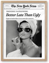 Natūralaus ąžuolo rėminis Audrey Hepburn plakatas sienai, 12x16 colių, 1