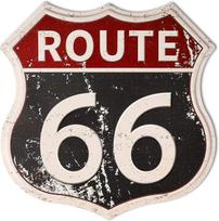 Route 66 kelio ženklas, retro metalinis, sienų dekoracija namams, garažui ar kambariui, 12x12