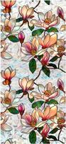 Magnolijų langų plėvelė vitražo spalvota 43x100 cm 1 vnt