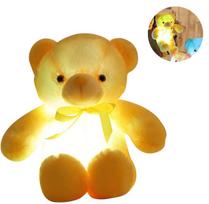 Pliušinis žaislas, LED meškiukas, geltonas, 30 cm