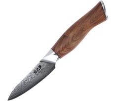 Gudaro - Damasko plieno virtuvinis peilis TAKUMI 3,5",67 plieno sluoksnių, ilgis 9,5 cm,riešutmedžio rankena