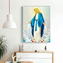 Deimantinės tapybos piktogramos Siuvinėjimo kryželiu rinkiniai Deimantinės mozaikos portretas Marijos deimantinis siuvinėjimas Namų dekoravimas Pasidaryk pats 20X30CM