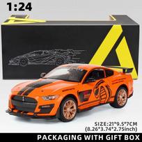 1:24 Mustang GT 500 lydinio modelis su garsu ir šviesa, turintis atitraukimo funkciją, labai tinka kolekcionavimui arba dovanoms. Vaikų žaislų kolekcija oranžinė