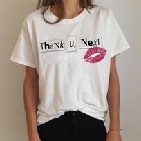 Ariana Grande T-Shirt Women 7 Rings Fashion Harajuku Thank U Next Tshirt 90s Hip Hop S balta