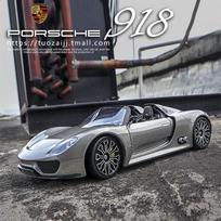 1:24 Porsche 918 lydinio sportinio automobilio modelis lieto metalo lenktyninio automobilio transporto priemonės modelio simuliacijos kolekcija dekoratyviniai papuošalai vaikiški žaislai berniukų dovana pilka spalva