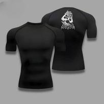 Men's Compression Shirt Bleach Graphic Sports Quick Drying Gym T-shirt Fitness Sweatshirt Elastic Top T-shirt Sleeve Rash Guard S