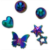 Crocs Jibbitz 5 Set Iridescent Meta FREE