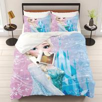 Princess Elsa Frozen Printed Bedroom Bedding Set Duvet Cover Christmas Gifts Comforte Cartoon With Pillowcase EU Single(135*200cm)3pcs