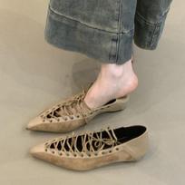 Madingi kryžmai surišami moteriški batai Mary Janes plokščiapadžiai minkšti moteriški seklesni moteriški šokių batai patogūs baleto bateliai Zapatos 38 abrikosas