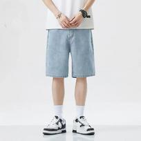 Vasaros Vyriški Klasikiniai Džinsiniai Šortai Vyrams Denim Kelnės Tiesios Tamprūs Laisvalaikio Šaunūs Ploni Keliai Mėlynos Kasdieninės Kelnės S šviesiai mėlyna spalva