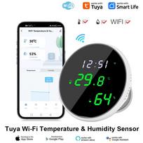 Tuya Smart Indoor Hygrometer Thermometer WiFi Temperature Humidity Sensor With LED Display Backlight Work WithGoogle Home Alexa WiFi