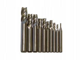 Frezy Palcowe Hss-Al 2-12Mm 4 Pióra- Zestaw 10Szt.