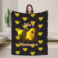 Hey Shrexy Shreks Meme Flannel Blanket  Creative Throw Blanket for Home 125*100cm Plush Thin Quilt 200x150cm 80x60in
