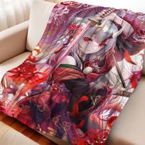 Cartoon Azur Lane Nakiri Ayame Universal Flannel Blanket Anime Printed Soft Blankets Decor Home Bed Multifunctional Blankets 100x150cm