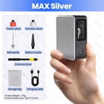 Mini Wireless Bicycle Air Pump 150PSI Electric MTB Road Bike Pump Portable Digital Tire Inflator With Presta Schrader Valve Max Silver