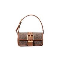 MICHAEL KORS Colby karvės odos rankinė su logotipo spaudiniu, įprasta moteriška, tamsiai ruda su giliu rudu (acorn brown) ruda