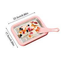 Multifunctional Rolled Ice Cream Maker Cold Sweet Fried Ice Pan DIY Household Frozen Yogurt Maker For Homemade Stir-Fried (as the picture,22.5x17.5cm)