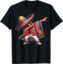 Dabbing Mexican Poncho Cinco De Mayo Sombrero Funny Unisex T-Shirt S įvairiaspalvis
