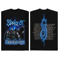 Slipknot 2021 North American Tour Band Members Mask Double-Sided Vintage T-Shirt, Unisex Nu-Metal Fan Streetwear Tee, 100% Cotton Casual Short Sleeve S įvairiaspalvis