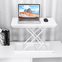50cm Black/White Height Adjustable Standing Desk Sit to Stand Foldable Lift Converter Laptop Desk Tabletop Workstation for Monitor Laptop balta
