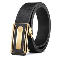 Men's Genuine Leather Belt Toothless Automatic Buckle Leather Belt Business Casual Young and Middle Aged Belt Men 105cm