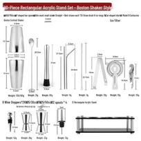 Handun 20-Piece Stainless Steel Boston Cocktail Shaker Set