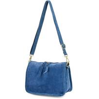 Women's Leather Messenger Bag, Suede Trunk