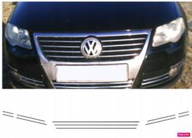 Vw Passat B6 - Chromuotos juostelės Grotelės Priekinis dangtis 3M Tiuningas