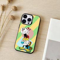 Cute CupHead And MugMan Phone Case For iPhone 17,16,15,14,13,12,11,Pro Max,Plus Candy Silver Cover iPhone17