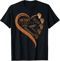 Juneteenth Heart Fists Black History Melanin Men Women T-Shirt Mens Womens Tees Top 3XL