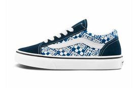 Vans Old Skool Canvas Low top Kids' Skateboarding Shoes Blue White Children Aged 3 7 Years Old VN0A4BUU3U1 34