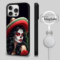 Mexican Catrina Skull Phone Case For iPhone 17,16,15,14,13,12,11,Pro,Max,Plus,Mini,Air,SE New Magsafe Magnetic Wireless Charging iPhone16