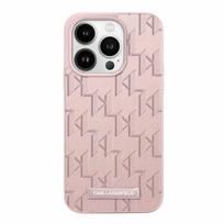 Karl Lagerfeld Leather Monogram Metal Logo - Etui Iphone 15 Pro Max (Różowy)