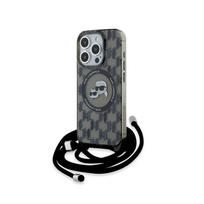 Karl Lagerfeld Iml Crossbody Monogram Karl & Choupette Head Magsafe - Etui Iphone 15 Pro (Czarny)