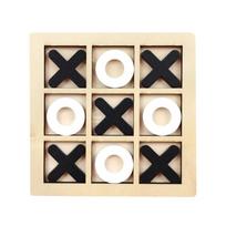 Montessori Chess Play Jigsaw Toy Game Wooden XO Tic Tac Toe Game Interaction Puzzles Training Brain Learning Early Education Toy