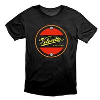 Velocette Anglijaus Vintažinio Stiliaus Motociklo Juoda Raudona Geltona Unisex Marškinėliai S